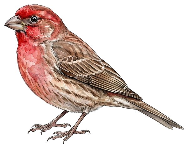 Watercolor house finch
